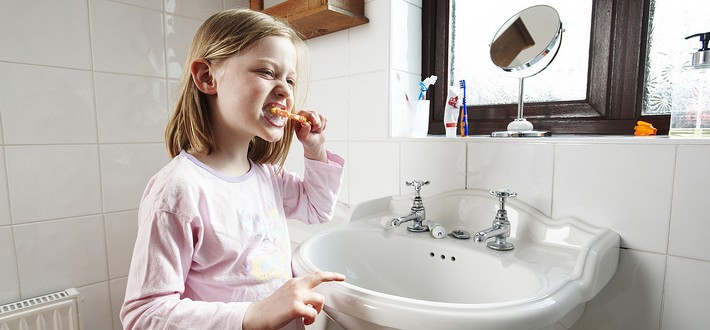 brushing teeth