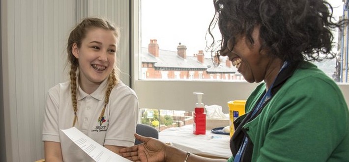 school nurse with student