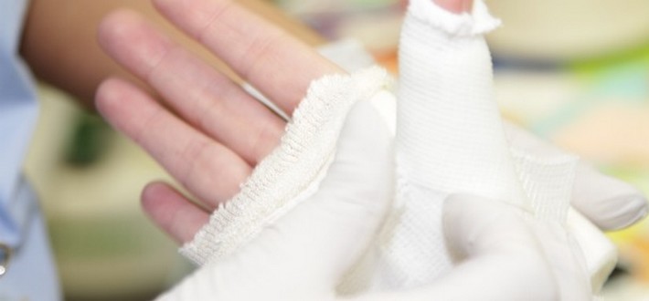 bandaged hand