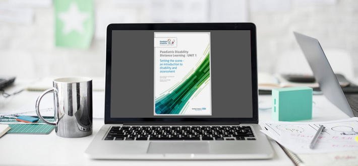 Paediatric Disability course on a laptop
