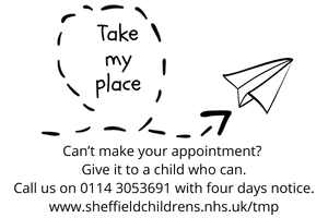 Take my place stamp with looping paper plane