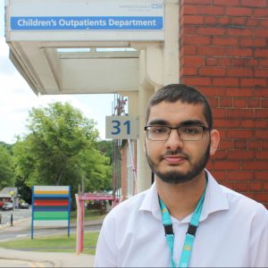 Adam Ramzan outside childrens outpatients department 