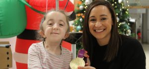 Jess Ennis with a patient