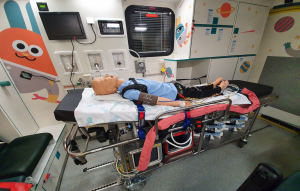 Children's trolley in ambulance