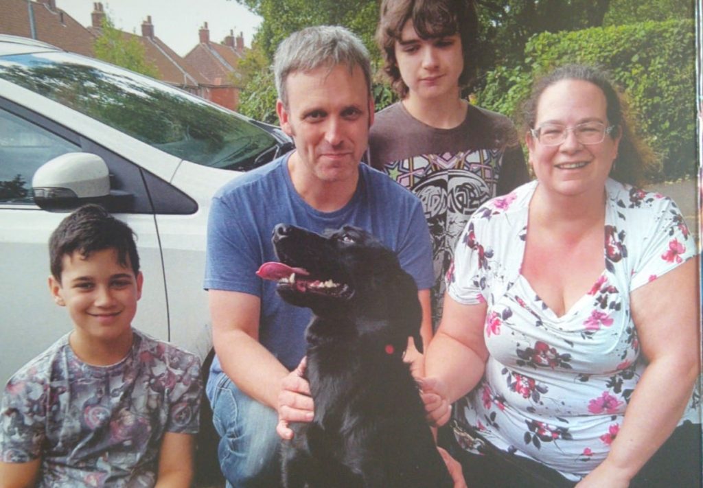 Nathan (left) his Dad Neil, brother Adam and mum Donna 