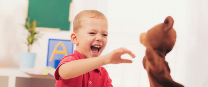 Autism patient with teddy